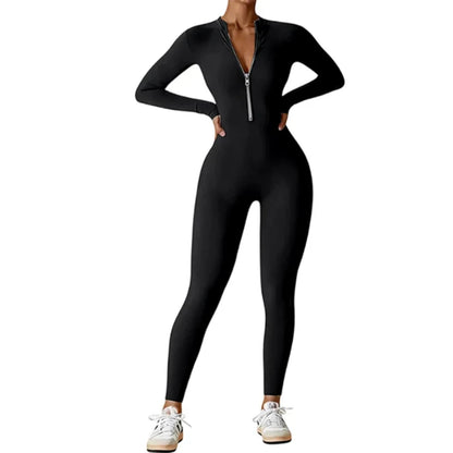 Women Long Sleeve Workout Jumpsuit