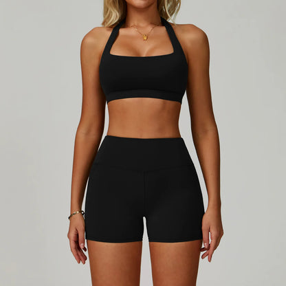 High Waist Leggings & Sports Bra 2PCS Yoga Gym Set