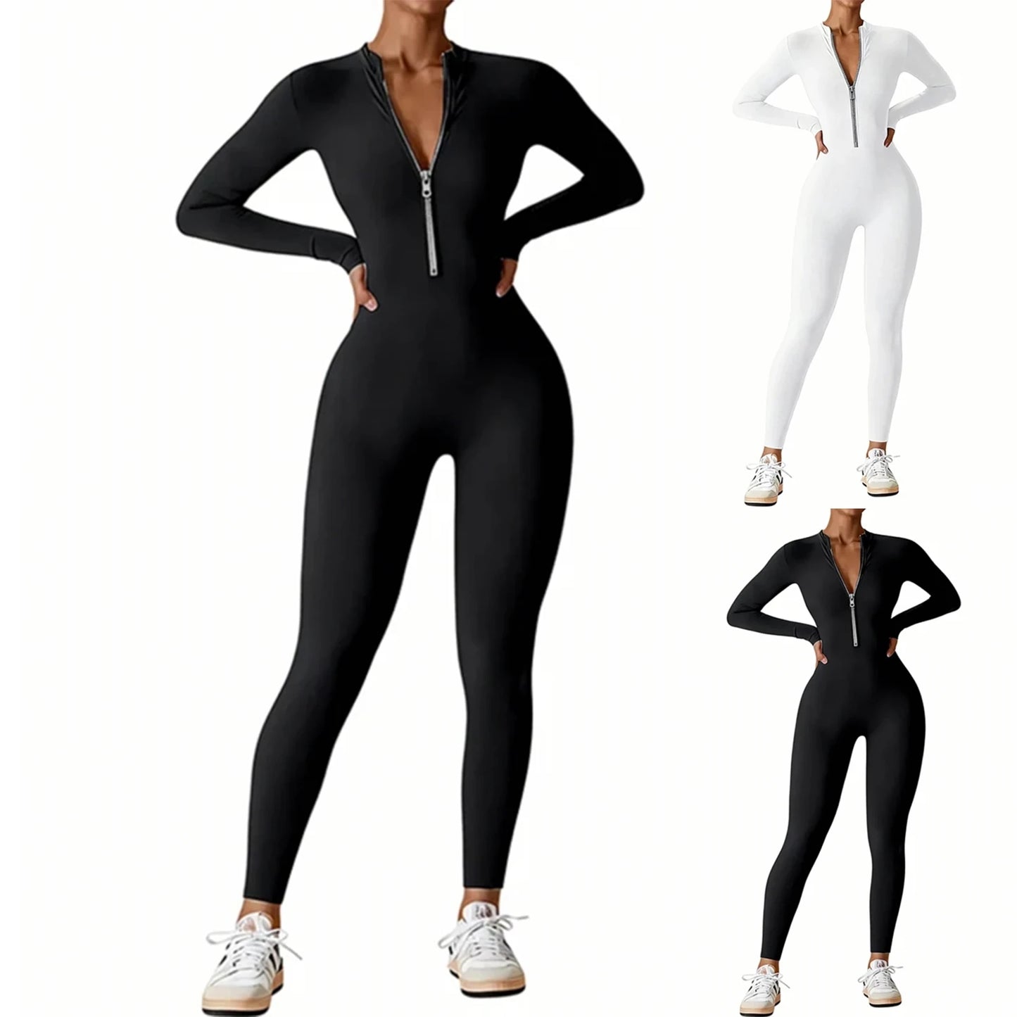 Women Long Sleeve Workout Jumpsuit