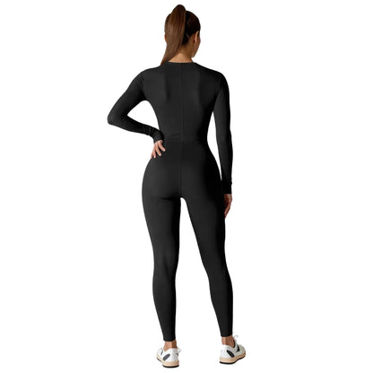 Women Long Sleeve Workout Jumpsuit
