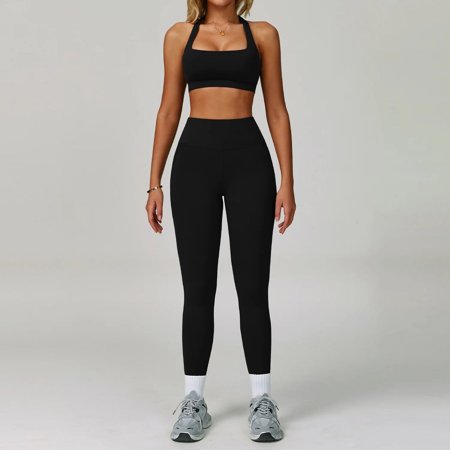 High Waist Leggings & Sports Bra 2PCS Yoga Gym Set