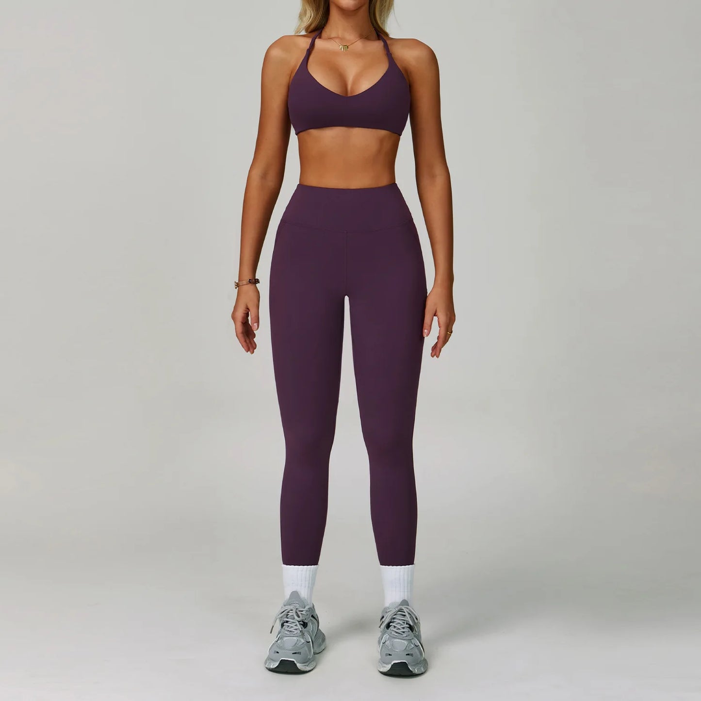 High Waist Leggings & Sports Bra 2PCS Yoga Gym Set