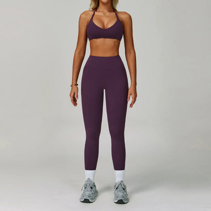 High Waist Leggings & Sports Bra 2PCS Yoga Gym Set