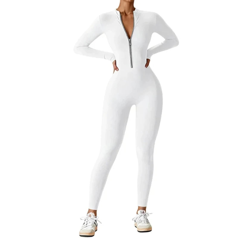 Women Long Sleeve Workout Jumpsuit